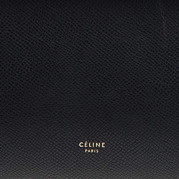Pre Owned Celine Black Leather Mini  Belt Top Handle Bag