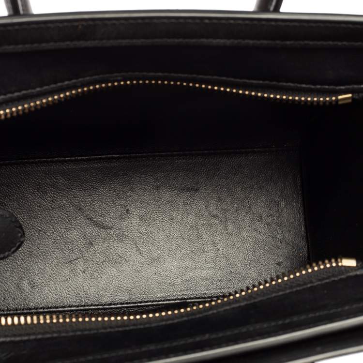 Pre Owned Celine Tri Color Leather Nano Luggage Tote