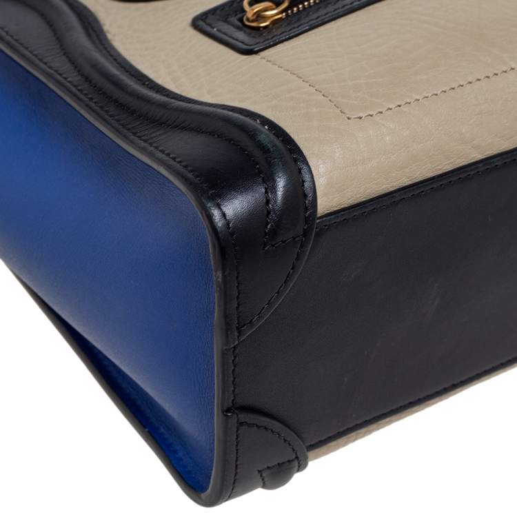Pre Owned Céline Tri Color Leather Nano Luggage Tote