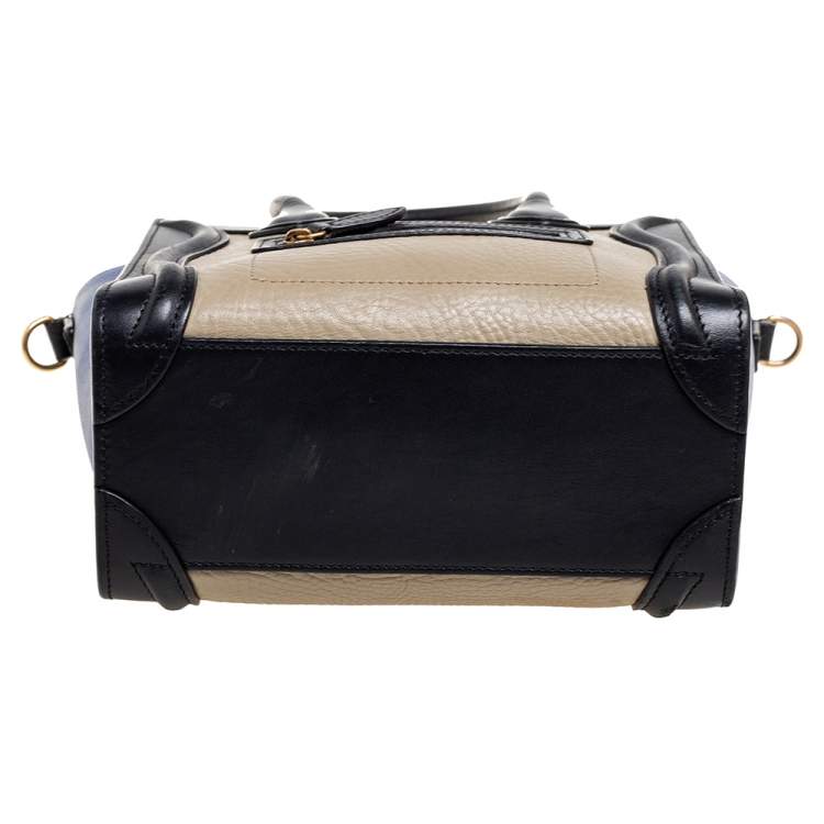 Pre Owned Céline Tri Color Leather Nano Luggage Tote