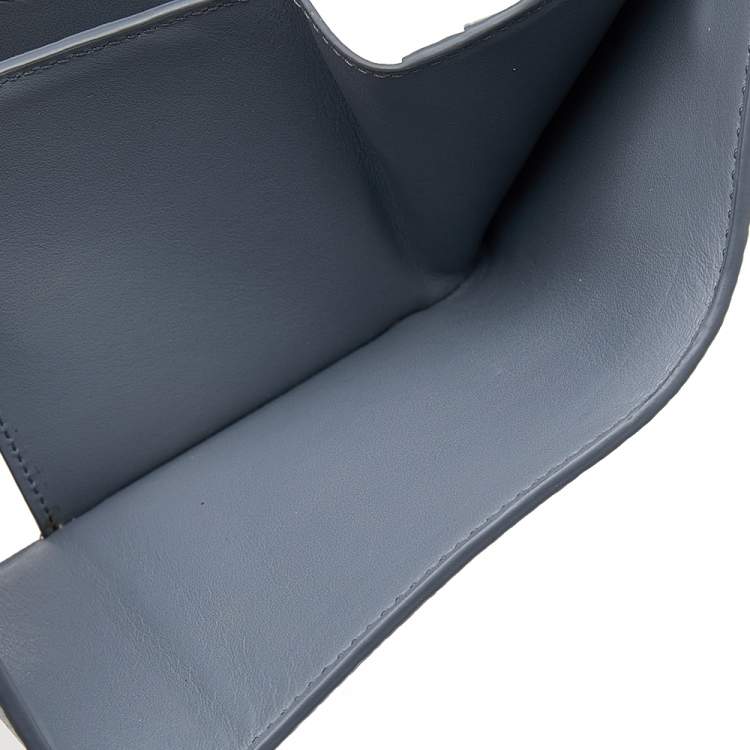 Pre Owned Celine Grey Grained Leather Small Trifold Wallet