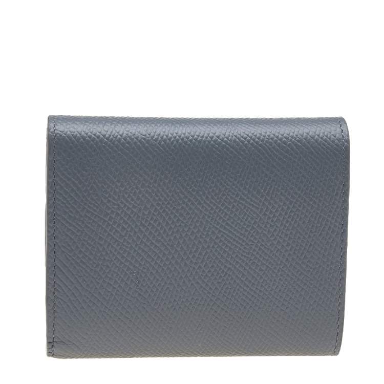 Pre Owned Celine Grey Grained Leather Small Trifold Wallet