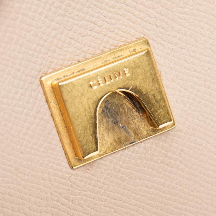 Pre Owned Celine Beige Leather Mini Belt Top Handle Bag