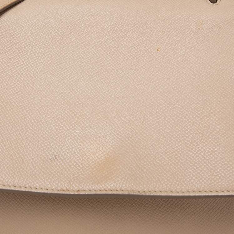 Pre Owned Celine Beige Leather Mini Belt Top Handle Bag