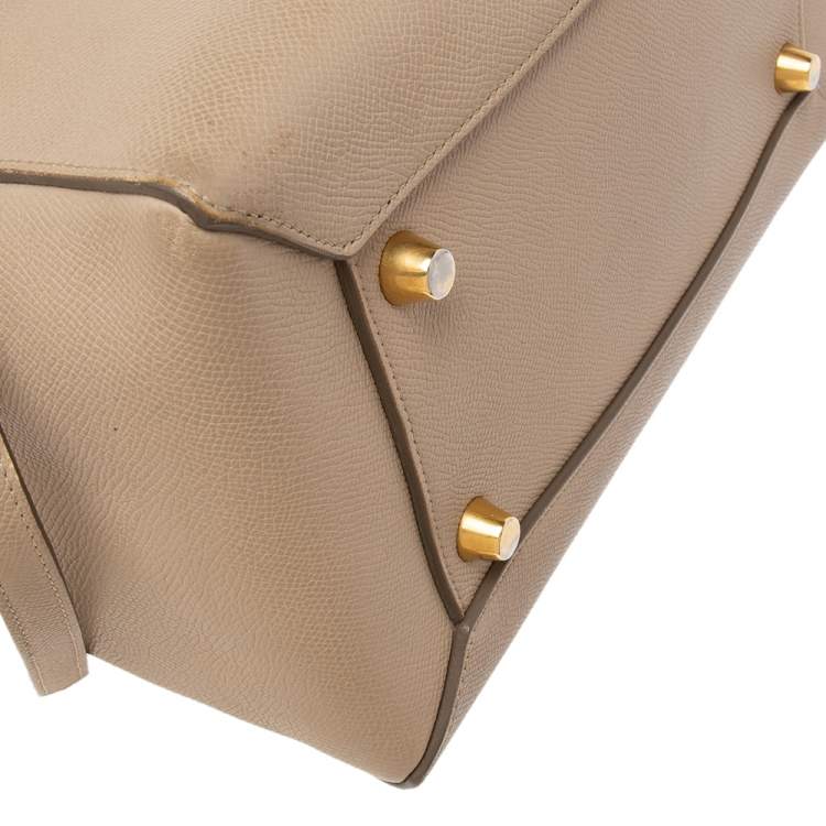 Pre Owned Celine Beige Leather Mini Belt Top Handle Bag