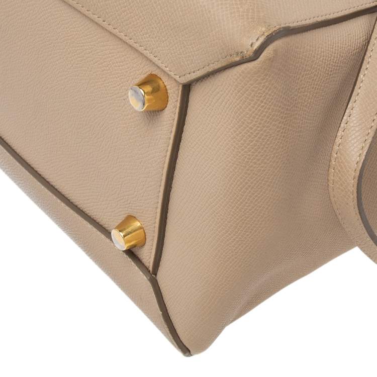 Pre Owned Celine Beige Leather Mini Belt Top Handle Bag