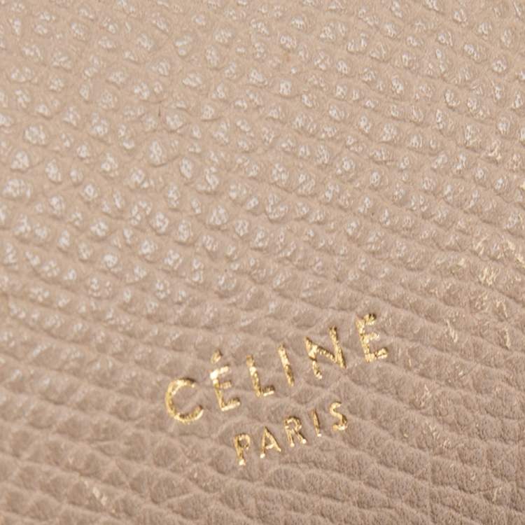 Pre Owned Celine Beige Leather Mini Belt Top Handle Bag