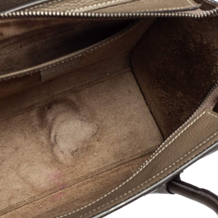 Pre Owned Celine Grey Leather Nano Luggage Tote