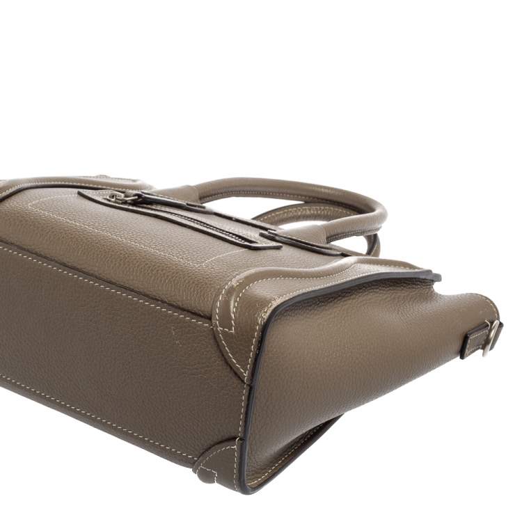 Pre Owned Celine Grey Leather Nano Luggage Tote