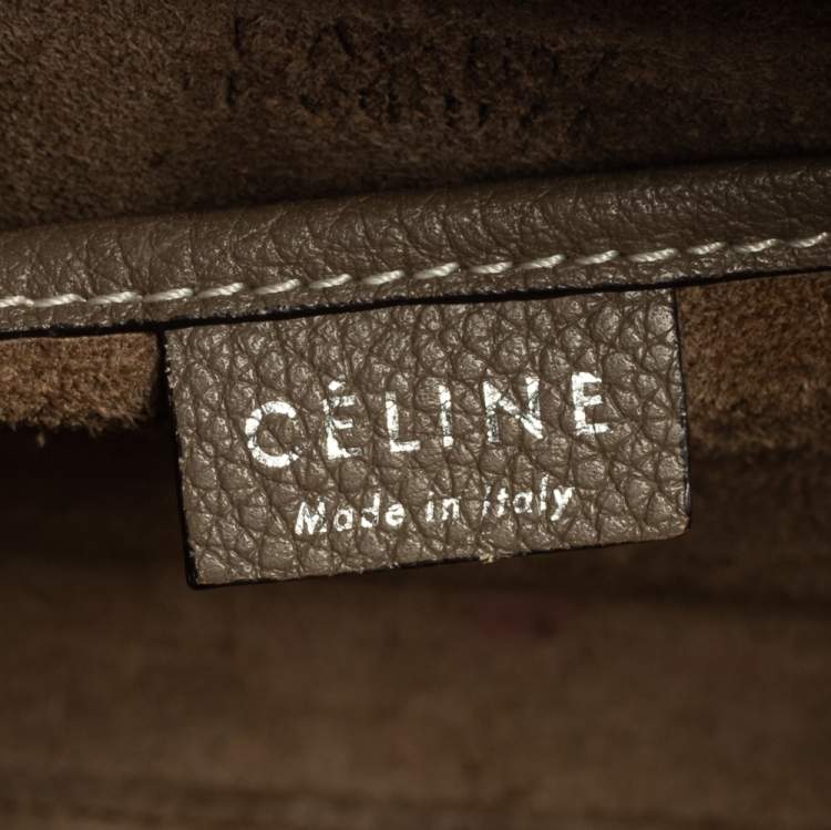 Pre Owned Celine Grey Leather Nano Luggage Tote
