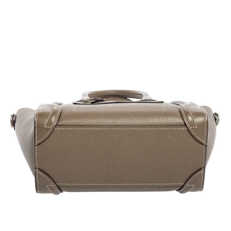 Pre Owned Celine Grey Leather Nano Luggage Tote