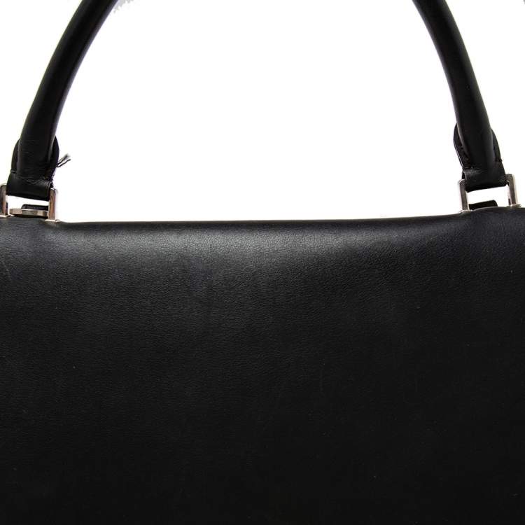 Pre Owned Celine Tri Color Leather and Suede Medium Trapeze Top Handle Bag
