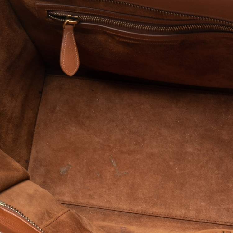 Pre Owned Celine Brown Leather Mini Luggage Tote