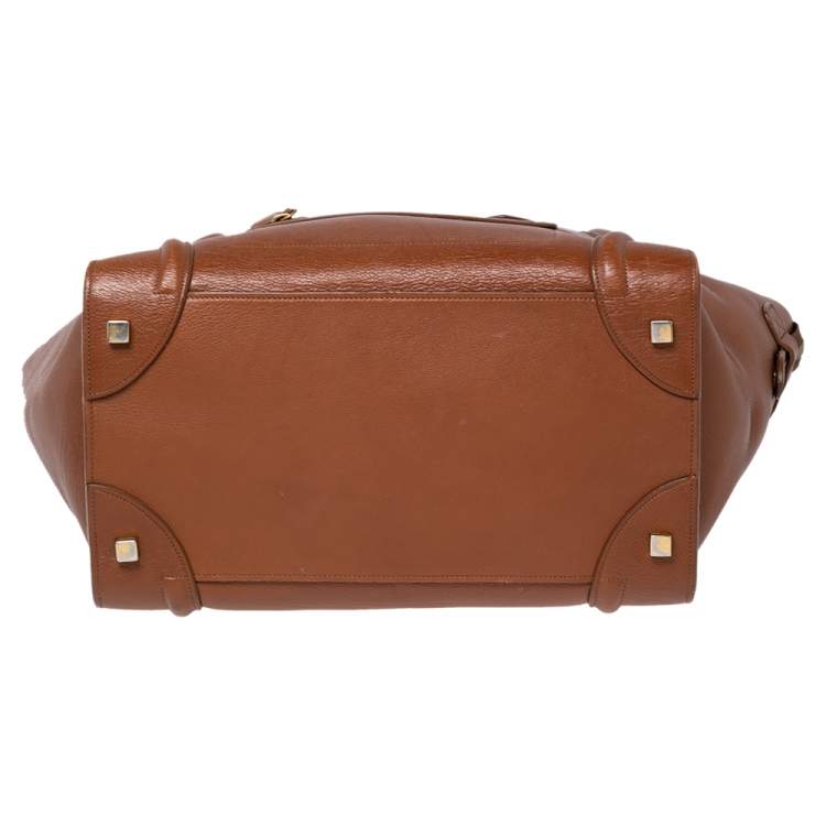 Pre Owned Celine Brown Leather Mini Luggage Tote