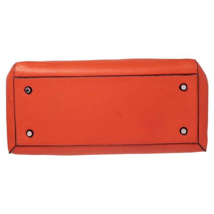 مملو�كة مسبقًا Celine Orange Leather Large Edge Top Handle Bag