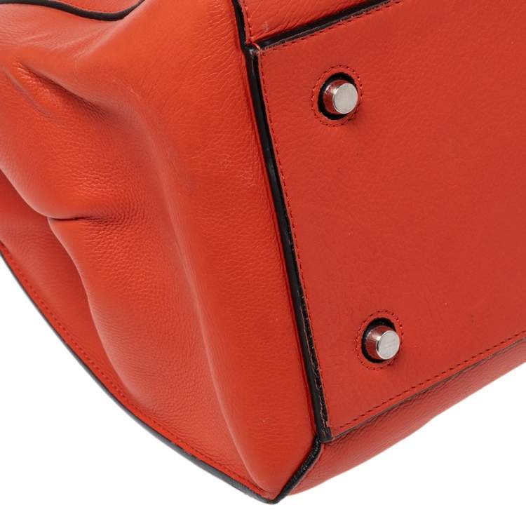 مملوكة مسبقًا Celine Orange Leather Large Edge Top Handle Bag