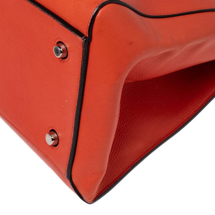 مملوكة مسبقًا Celine Orange Leather Large Edge Top Handle Bag