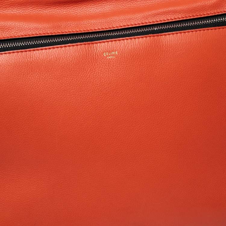 مملوكة مسبقًا Celine Orange Leather Large Edge Top Handle Bag