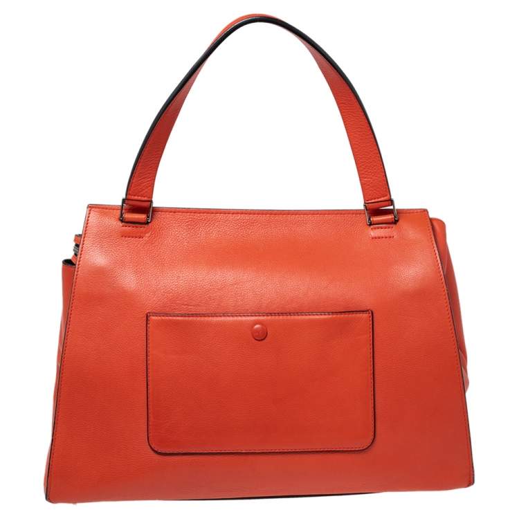 مملوكة مسبقًا Celine Orange Leather Large Edge Top Handle Bag