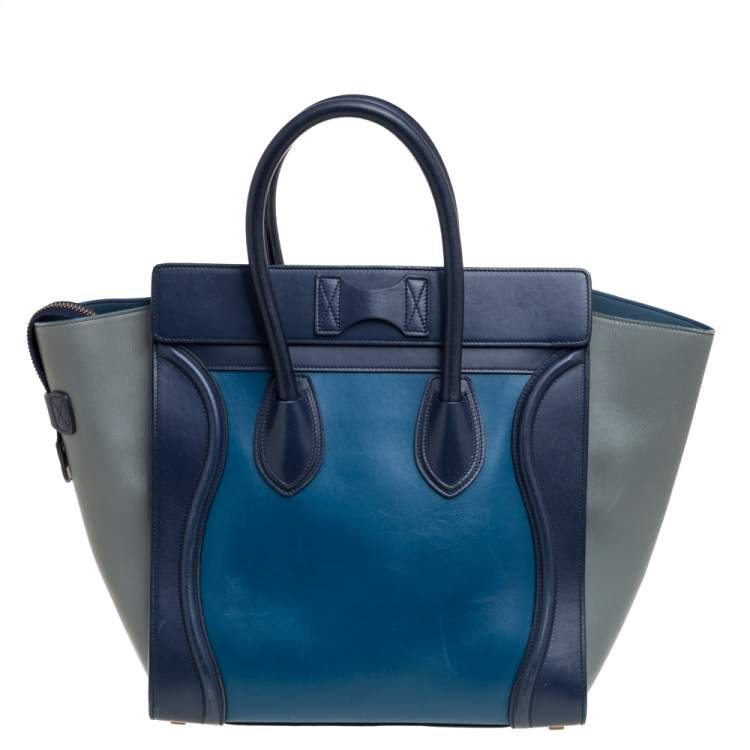 Pre Owned Celine Multicolor Leather Mini Luggage Tote