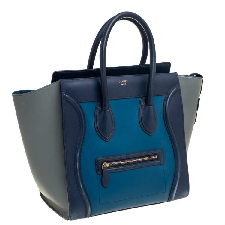 Pre Owned Celine Multicolor Leather Mini Luggage Tote