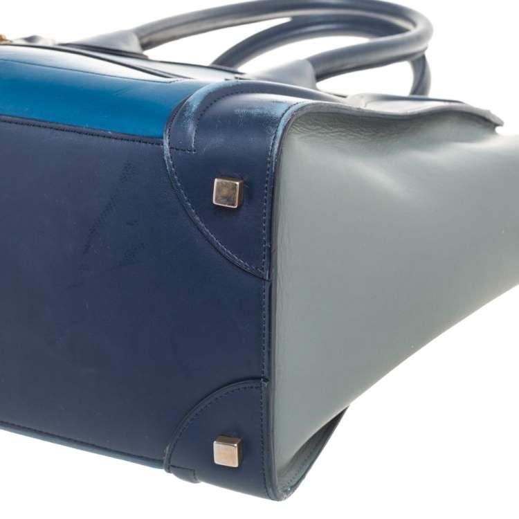 Pre Owned Celine Multicolor Leather Mini Luggage Tote