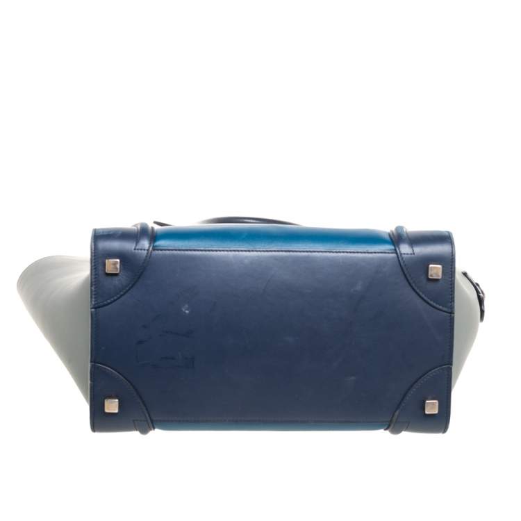 Pre Owned Celine Multicolor Leather Mini Luggage Tote