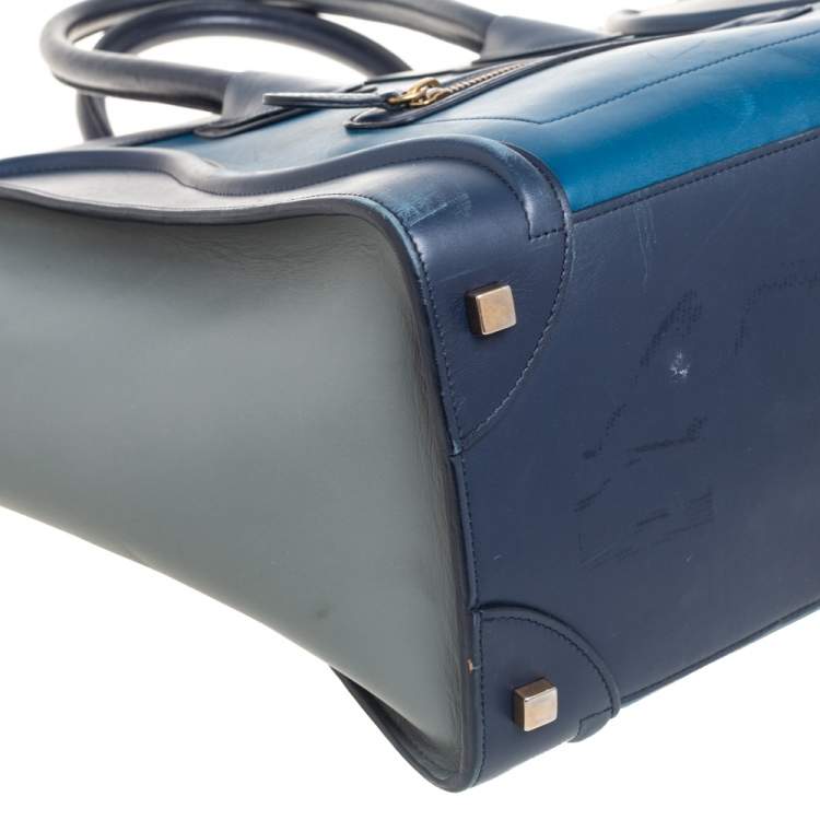 Pre Owned Celine Multicolor Leather Mini Luggage Tote