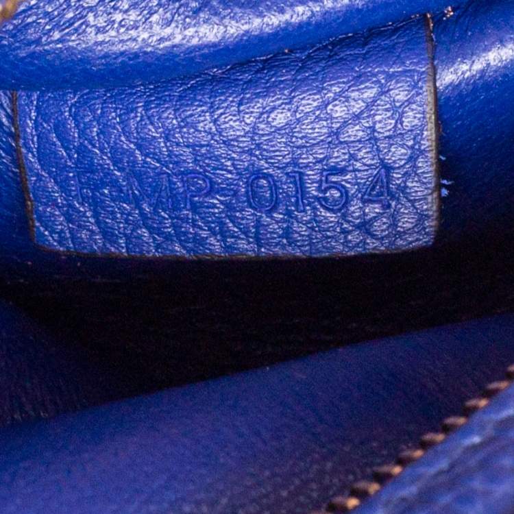 Pre Owned Celine Blue Suede and Leather Small Trapeze Bag