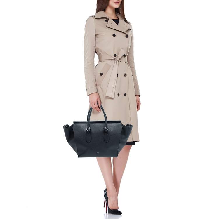 Pre Owned Celine Black Leather Small Tie Tote