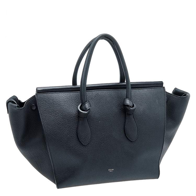 Pre Owned Celine Black Leather Small Tie Tote