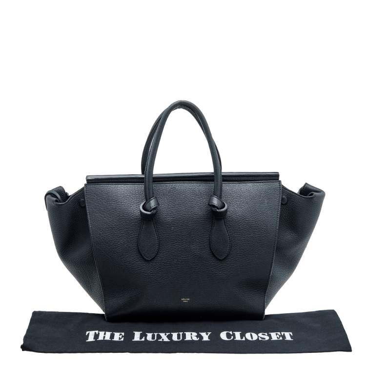 Pre Owned Celine Black Leather Small Tie Tote