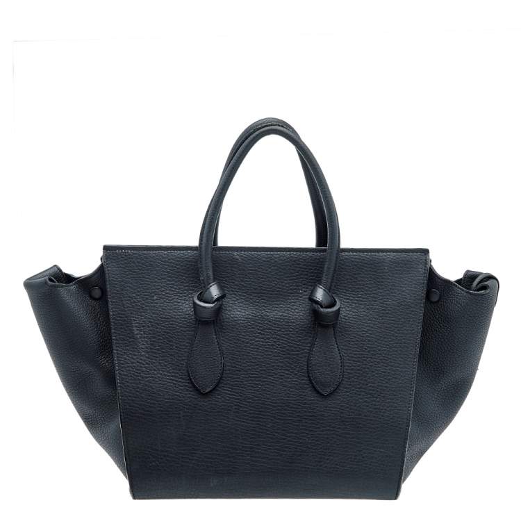 Pre Owned Celine Black Leather Small Tie Tote