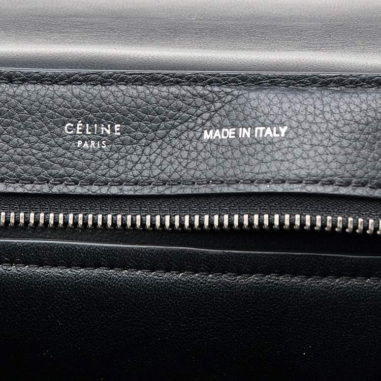Pre Owned Celine Black Leather and Suede Large Trapeze Top Handle Bag