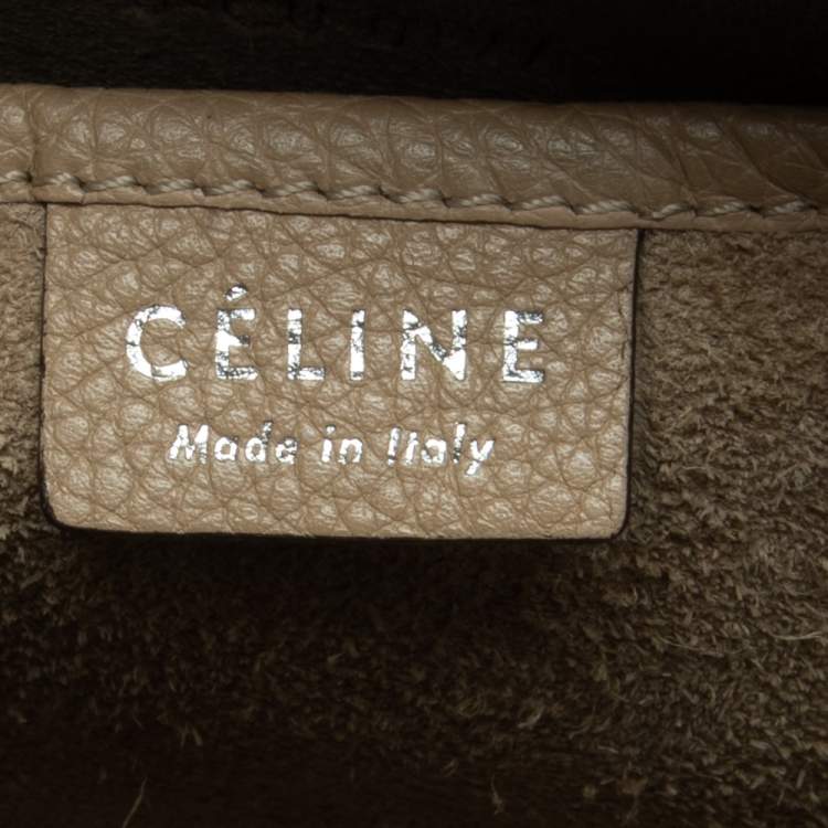 Pre Owned Celine Beige Leather Nano Luggage Tote