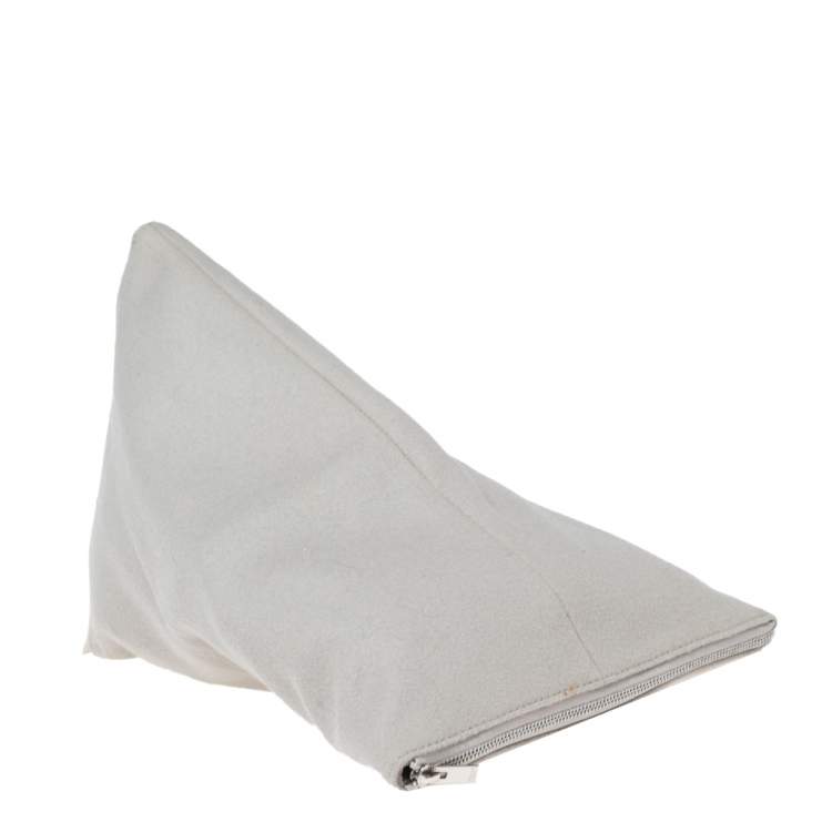 Pre Owned Celine Grey Woven Fabric Small Berlingot Clutch