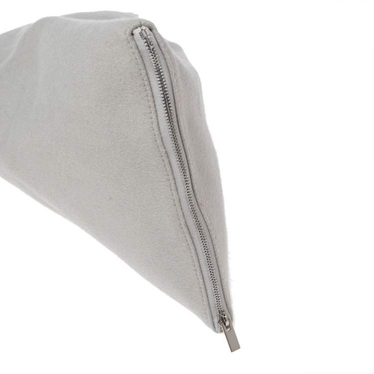 Pre Owned Celine Grey Woven Fabric Small Berlingot Clutch