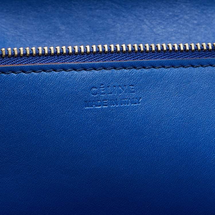 Pre Owned Celine Blue Leather Medium Tie Tote