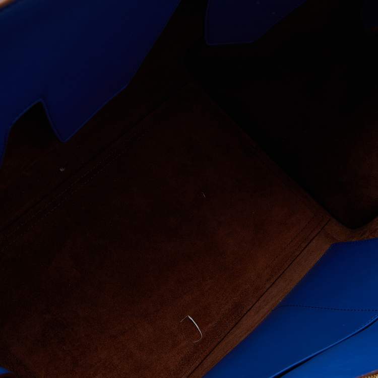 Pre Owned Celine Blue Leather Medium Tie Tote