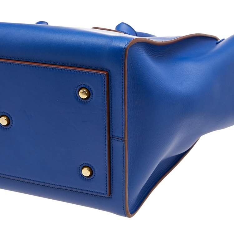 Pre Owned Celine Blue Leather Medium Tie Tote