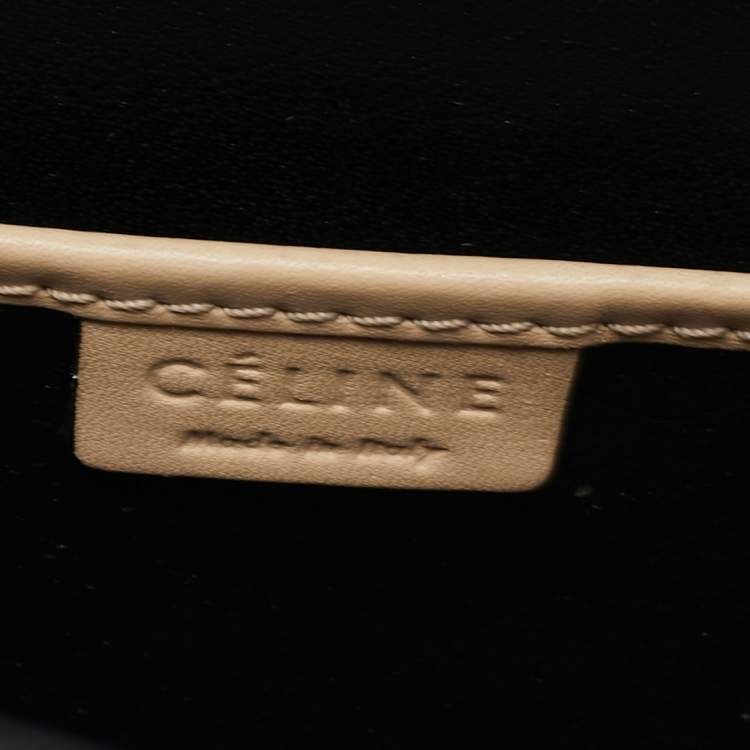 Pre Owned Celine Beige/Black Leather Nano Luggage Tote