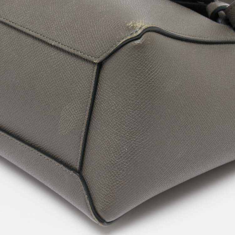 Pre Owned Celine Grey Leather Micro Belt Top Handle Bag