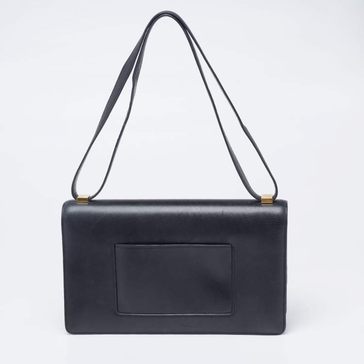 Pre Owned Celine Black/Red Leather Medium Case Bag