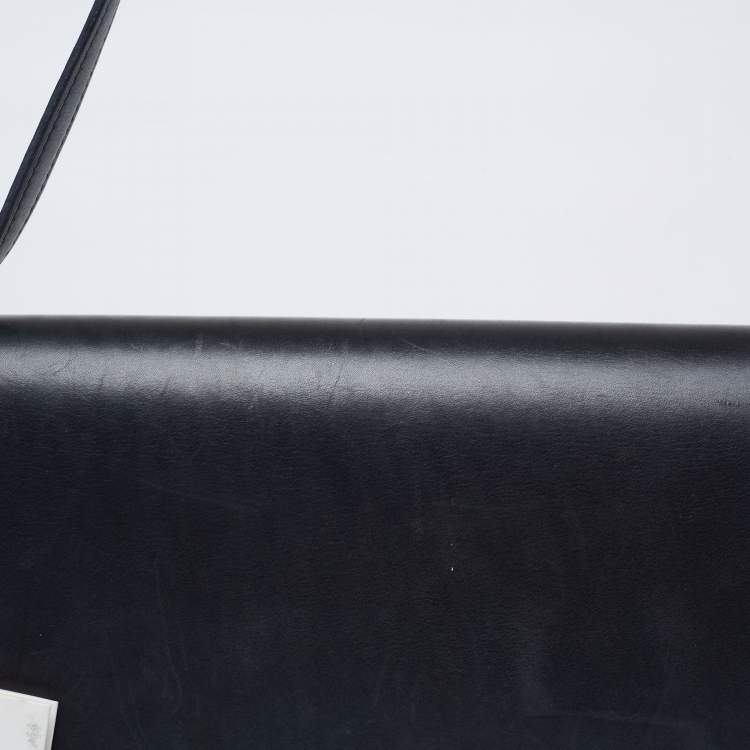 Pre Owned Celine Black/Red Leather Medium Case Bag