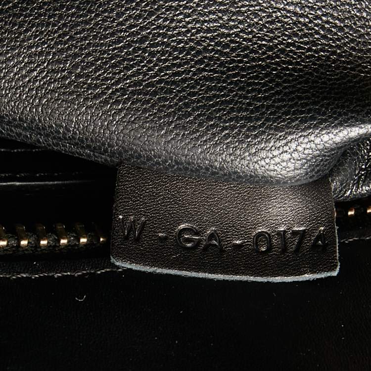 Pre Owned Celine Black Textured Leather Mini Luggage Tote