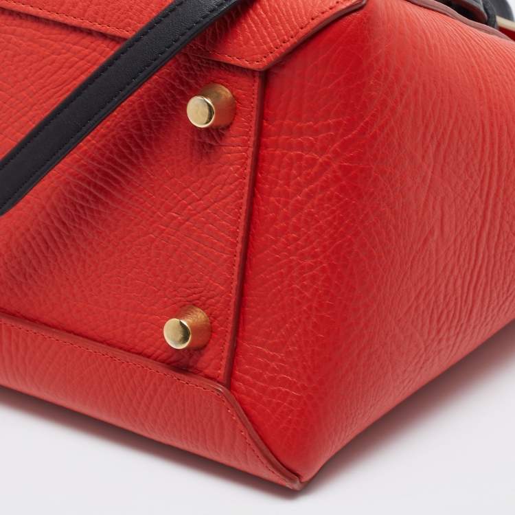 مملوكة مسبقًا Celine Red/Cream Leather Mini Belt Top Handle Bag