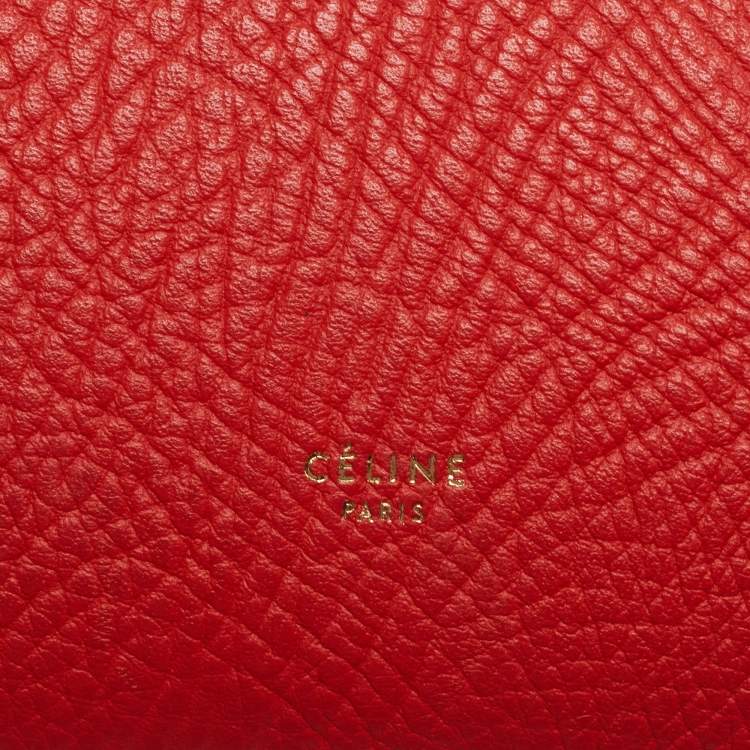 مملوكة مسبقًا Celine Red/Cream Leather Mini Belt Top Handle Bag