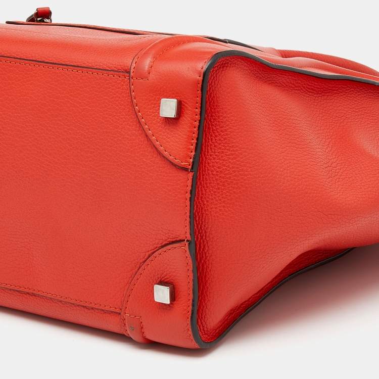 مملوكة مسبقًا Celine Orange Leather Mini Luggage Tote