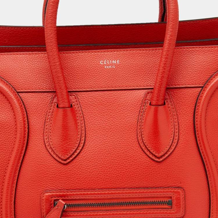 مملوكة مسبقًا Celine Orange Leather Mini Luggage Tote