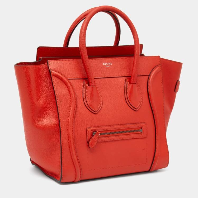 مملوكة مسبقًا Celine Orange Leather Mini Luggage Tote
